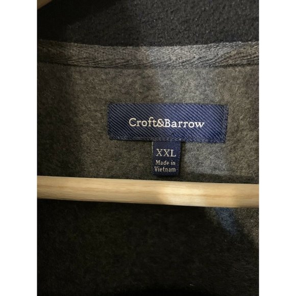 New Croft & Borrow Men’s s Sz XXL Black Gray 1/4 Zip Dressy Casual Nwt - Picture 2 of 5